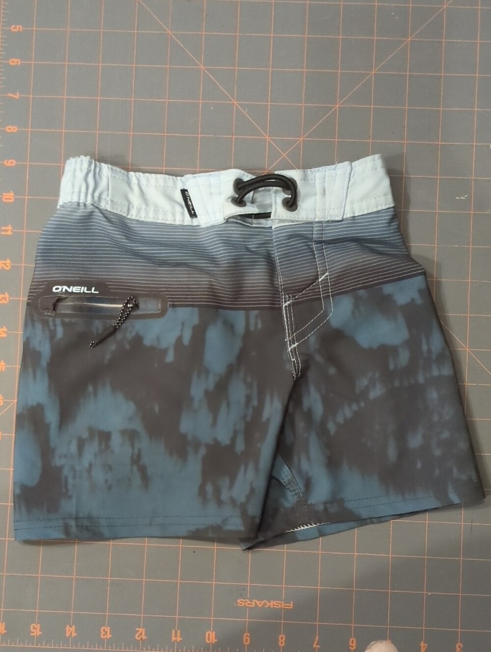 O'Neill Boys Blue and Gray Tie-Dye Swim Trunks 2T